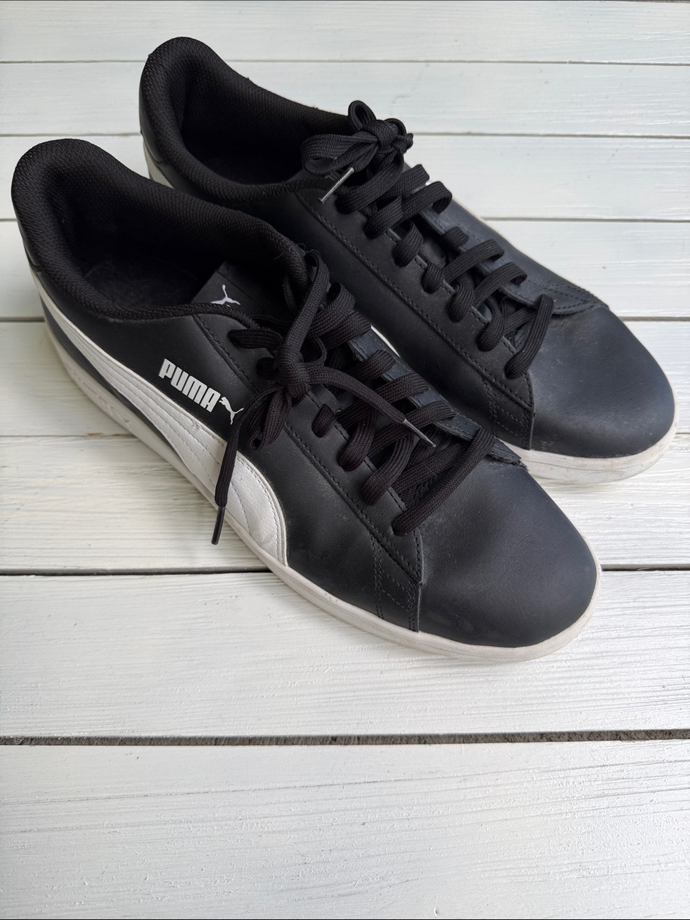 Puma Men's Black Sneakers with White Stripe size 13
